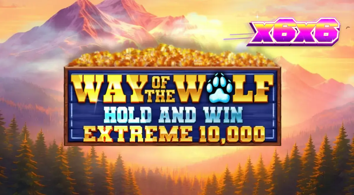 Interface do jogo Way of the Wolf Hold and Win Extreme 10,000 com tema de floresta noturna e lobos