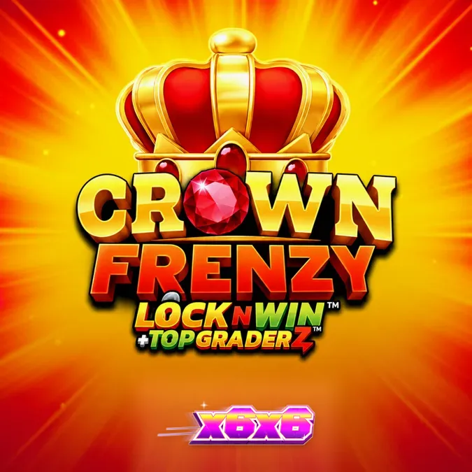 Interface do slot Crown Frenzy LockNWin com símbolos de coroa e mecânica de respin